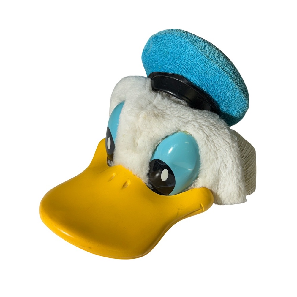 VINTAGE Disney Daffy Duck plastic 90s Halloween net mesh plush hat OSFA EUC